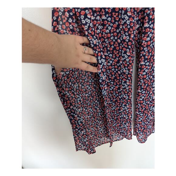 Torrid Floral Semi Sheer Wide Leg Pant - Picture 3 of 6